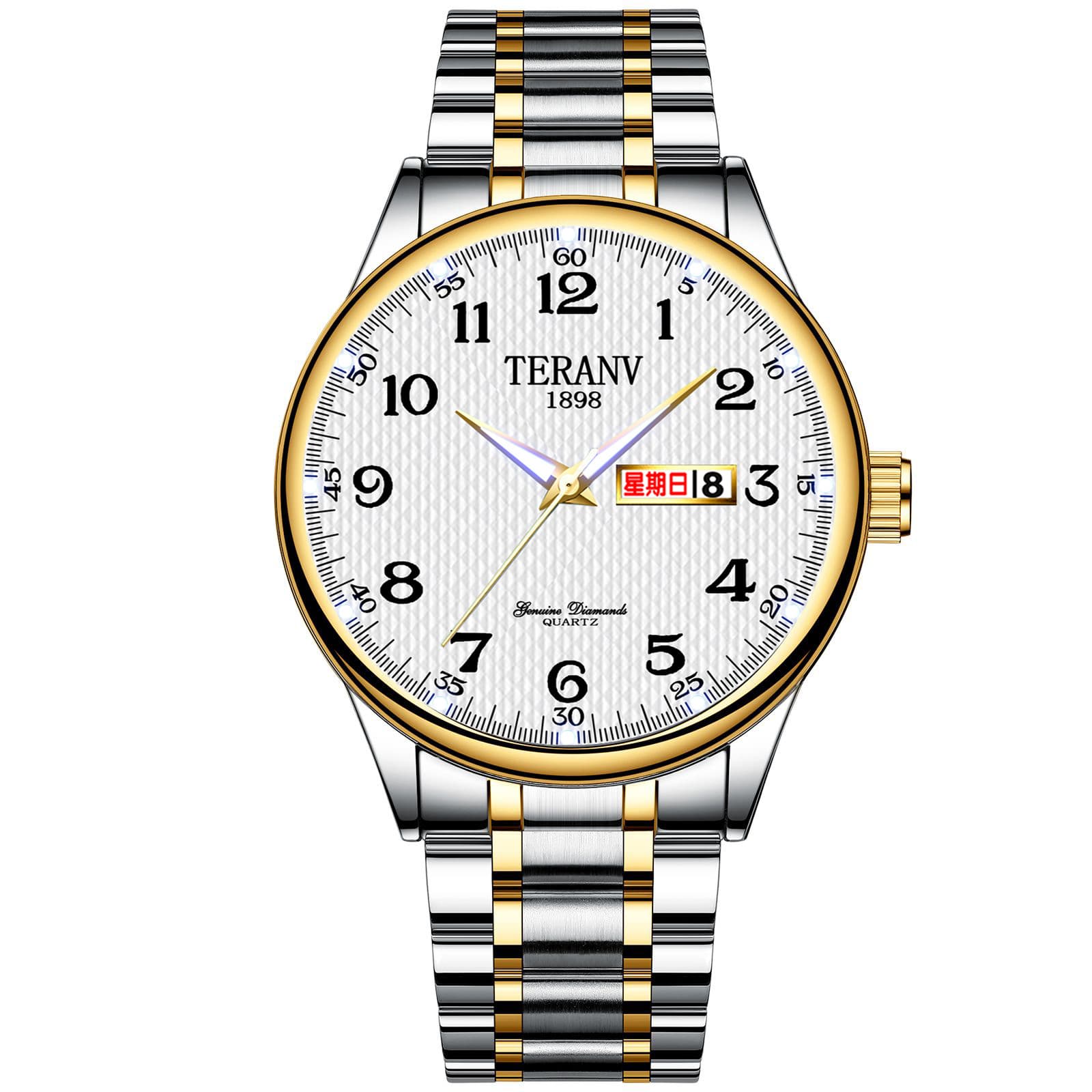 (Cross-border trading), watch, fashionable calendar, waterproof steel belt, Switzerland, English 5