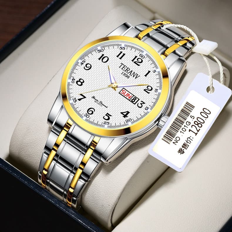 (Cross-border trading), watch, fashionable calendar, waterproof steel belt, Switzerland, English