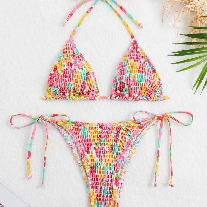 (Cross-border trading), sexy swimwear, belt, set, floral print, (Physicals) 2