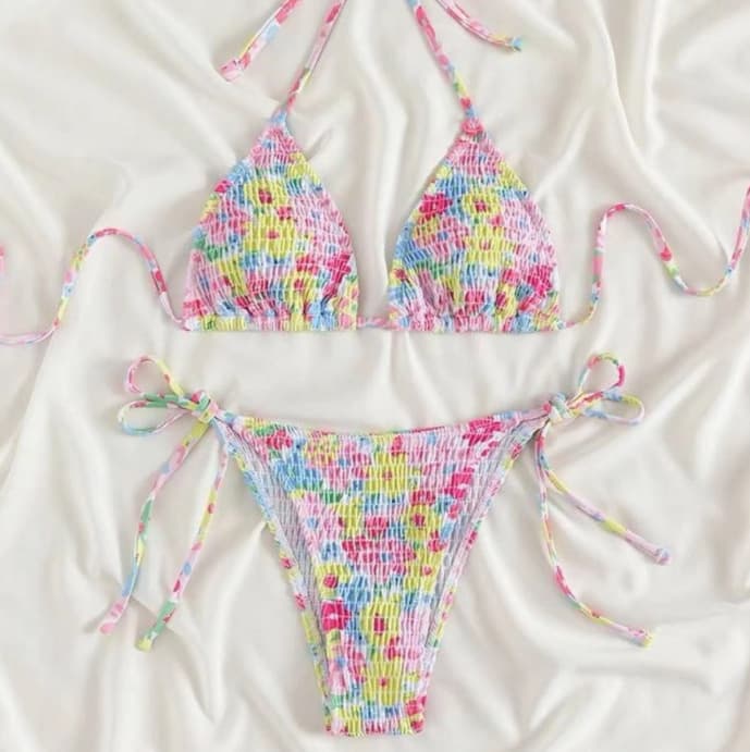 (Cross-border trading), sexy swimwear, belt, set, floral print, (Physicals) 3