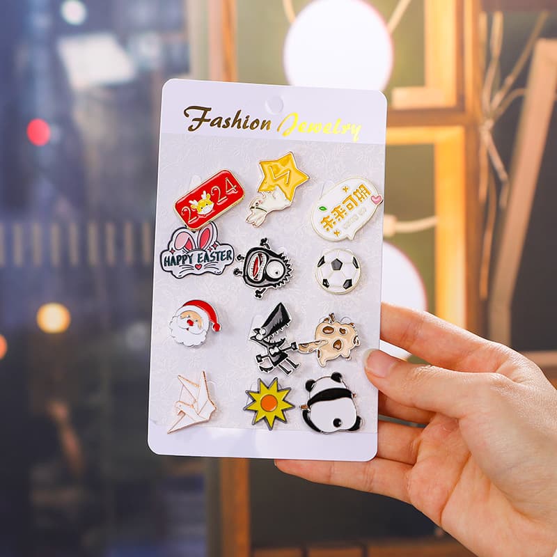 (Wholesale), cartoon metal brooch, brand trench coat, fresh cute backpack, bag accessory, badge 4