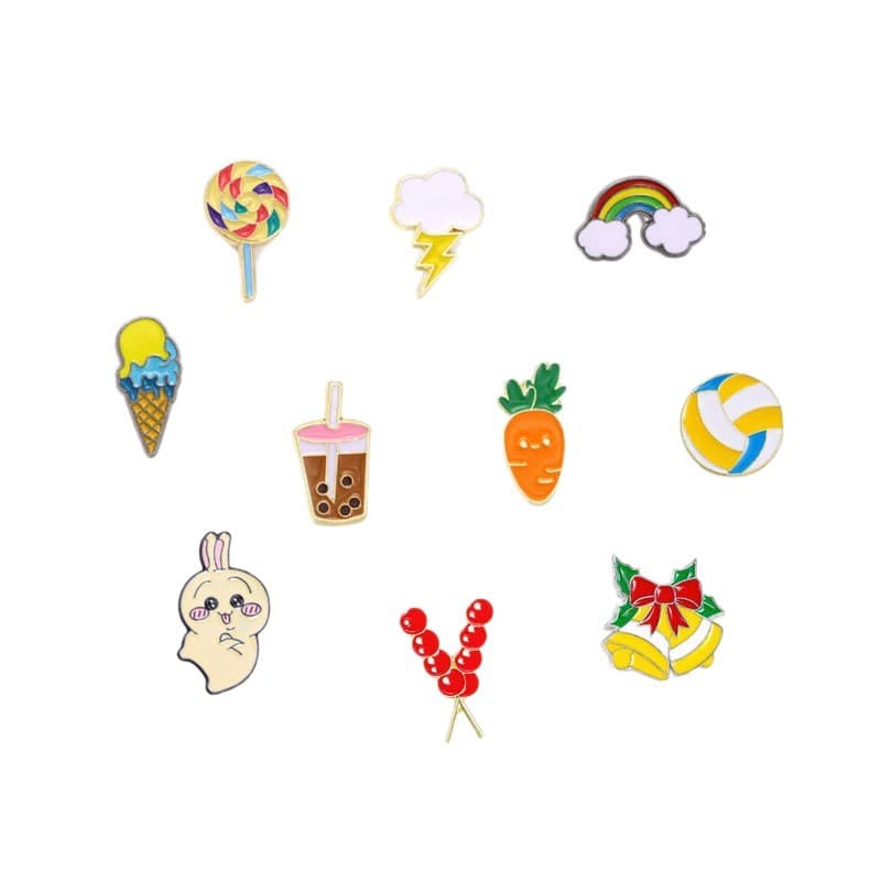 (Wholesale), cartoon metal brooch, brand trench coat, fresh cute backpack, bag accessory, badge 5