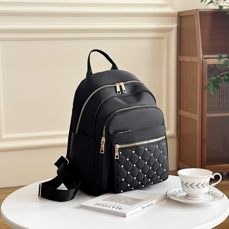 (Cross-border trading), nylon waterproof capacious fashionable backpack for leisure to go out, with embroidery