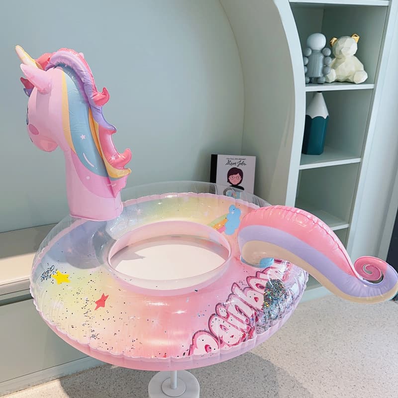 Rainbow swimming ring, summer equipment, big donut, sitting circle, unicorn 3