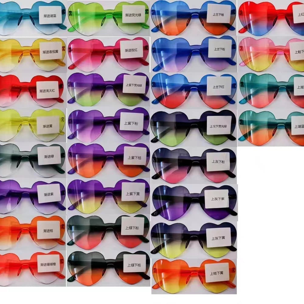 (Cross-border trading), transparent sunglasses for men and women heart-shaped heart shaped, European style 3
