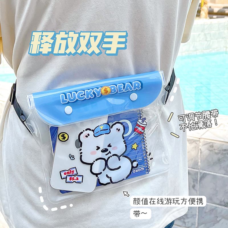 Cartoon waterproof cute mobile phone protection, belt bag, storage bag for swimming for traveling, touch screen 2