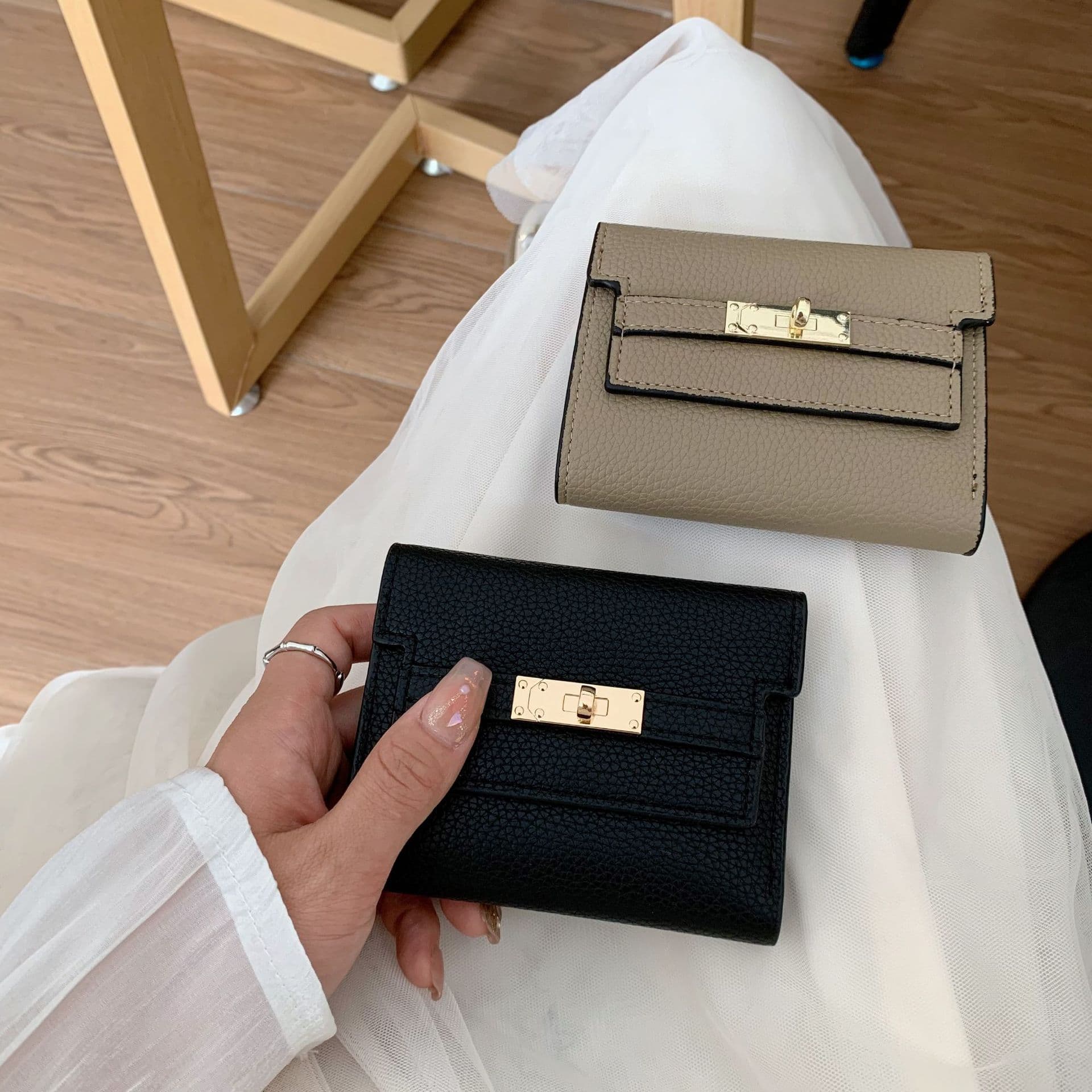 (Cross-border trading), wallet, folding shoulder bag, short small clutch bag, high-end