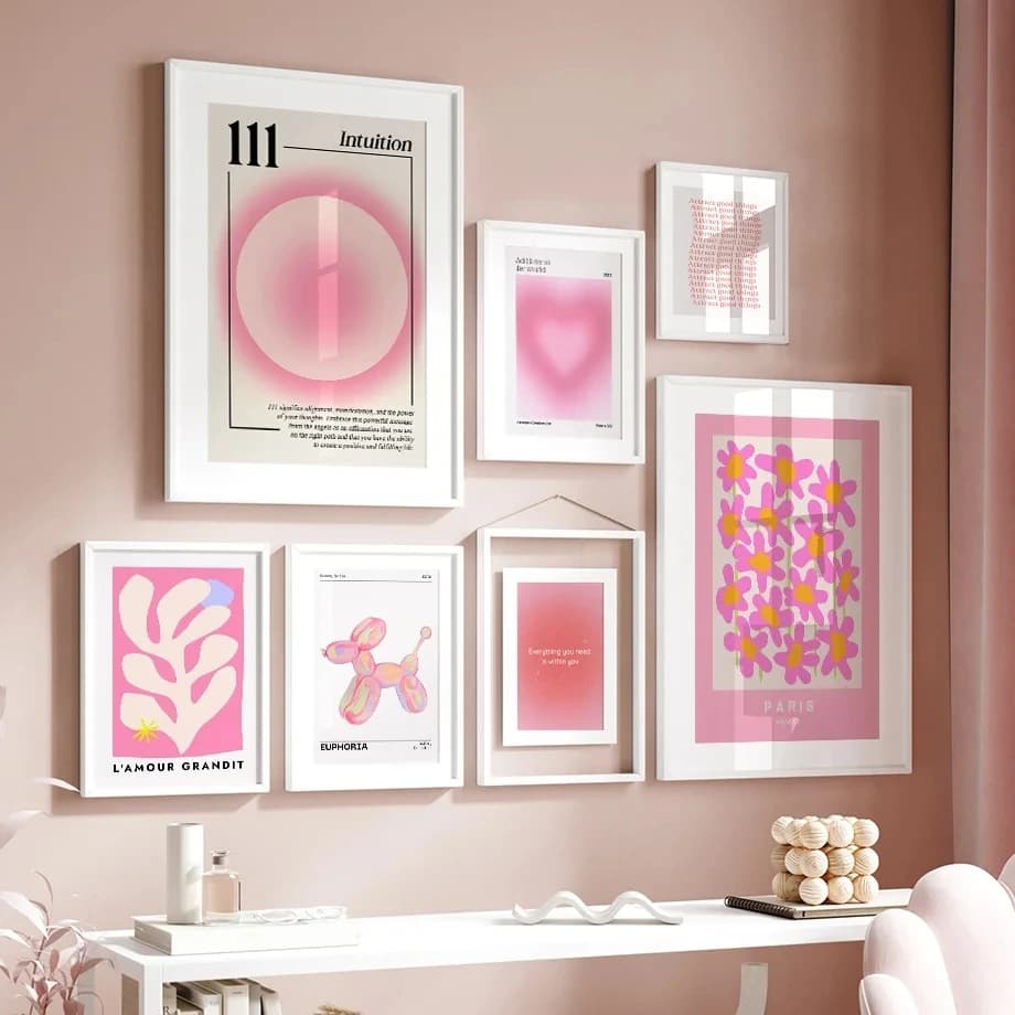 Pink Angel Digital Poster Print Flower Market Exhibition Gallery Wall Art Canvas Painting Living Room Decoration Picture