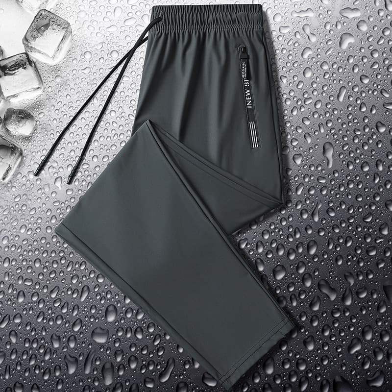 Silk summer quick dry thin casual trousers, plus size 3