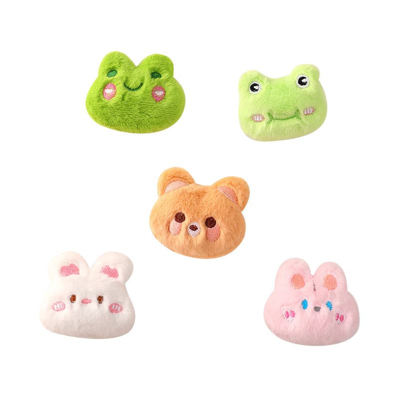 Cartoon plush cute brooch, doll, rabbit, bag decoration, accessory, with little bears, frog, cat, DIY 5