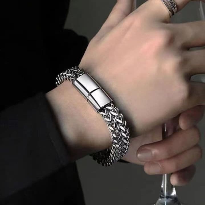 (Cross-border trading), men's bracelet hip-hop style stainless steel, simple and elegant design, punk style 2
