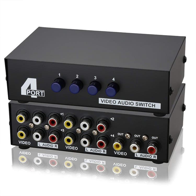 Audio and video AV switch 4 in 1 video switch 4 in one out of 4 accent audio converters 2