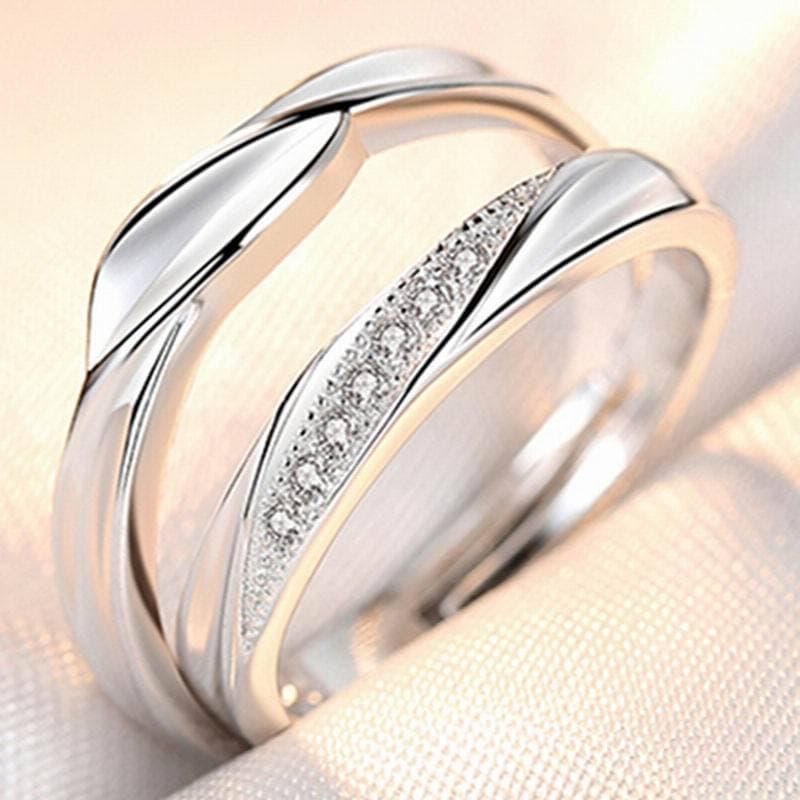 (Wholesale), platinum adjustable ring for St. Valentine's Day, for beloved, Korean style, simple and elegant design, internet celebrity 2