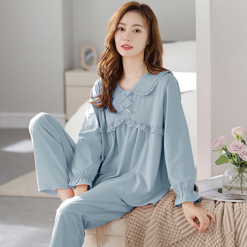 Autumn demi-season pijama, cotton thin cute long-sleeve, 2026 years, plus size 2