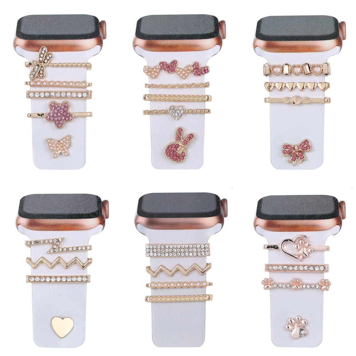 Suitable for Apple Watch Decoration Ring Apple Watch Smart Silicone Strap Diamond Decoration Buckle Decoration Stud