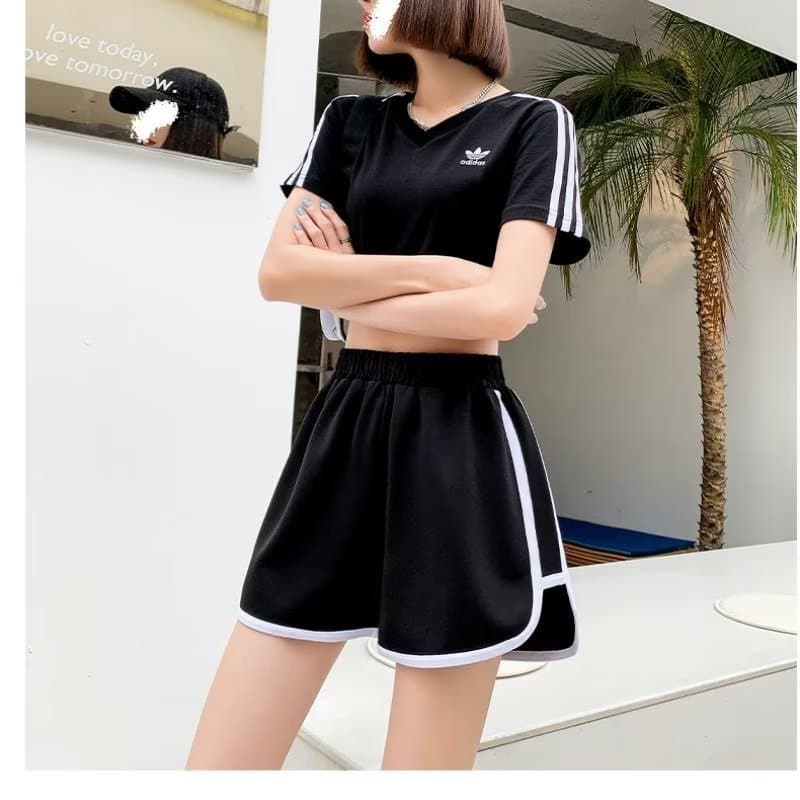 Sports shorts, trousers, yoga clothing, high waist, loose fit, Korean style