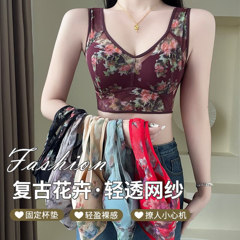 Vest, comfortable underwear, wireless bra, for middle age, plus size 2