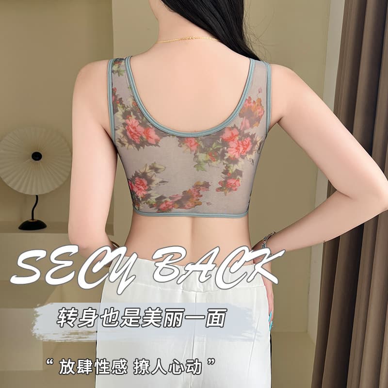 Vest, comfortable underwear, wireless bra, for middle age, plus size 3