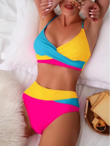 (Cross-border trading), sexy solid color swimwear, European style 2