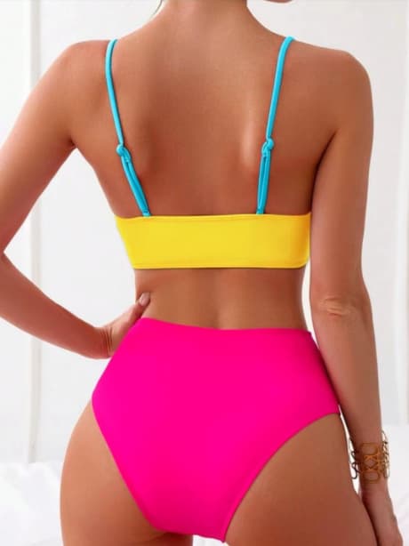(Cross-border trading), sexy solid color swimwear, European style 4