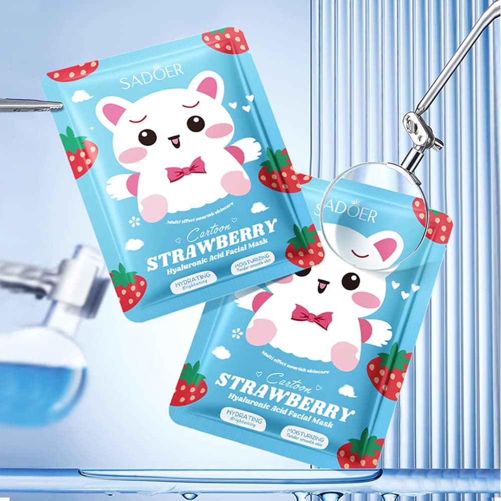 (Cross-border trading), cartoon moisturizing face mask with hyaluronic acid, English 4
