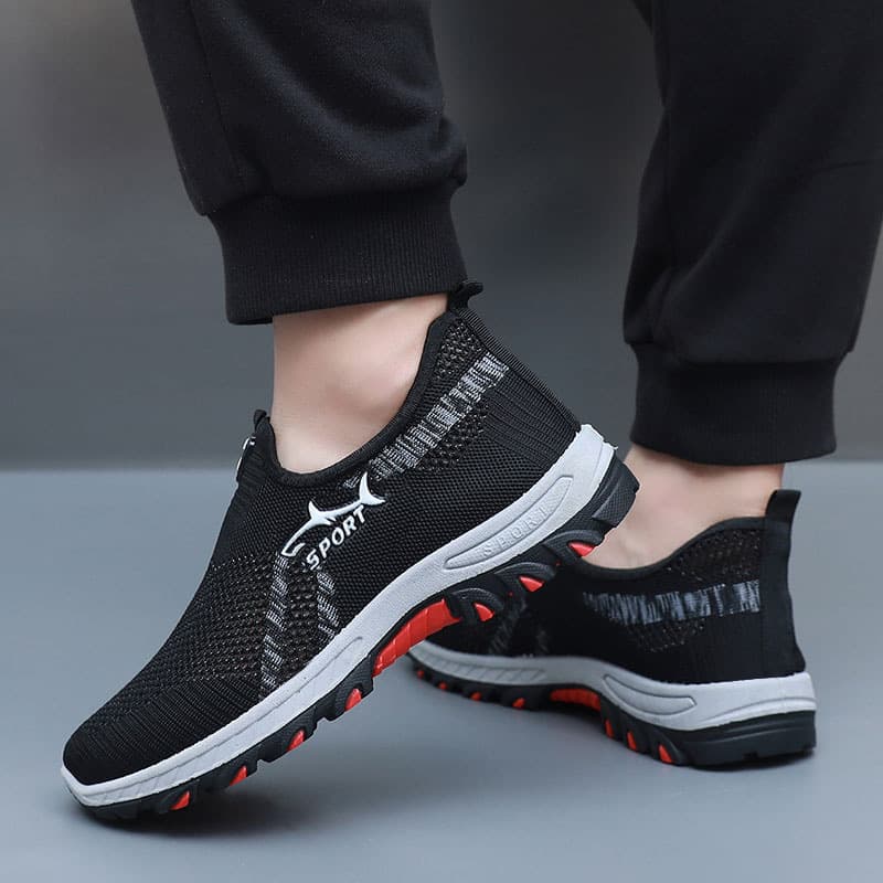 TEMU hollow mesh shoes for men 2026 summer new middle-aged and elderly soft-soled dad shoes trendy shark casual shoes 2
