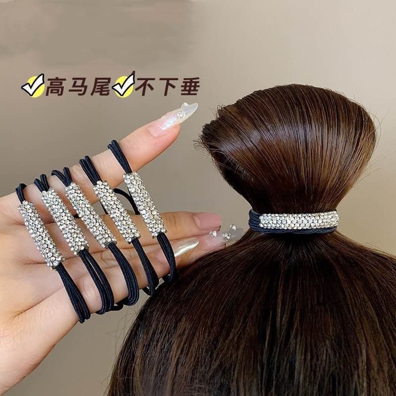 Hair rope, durable high elastic case, black rubber rings