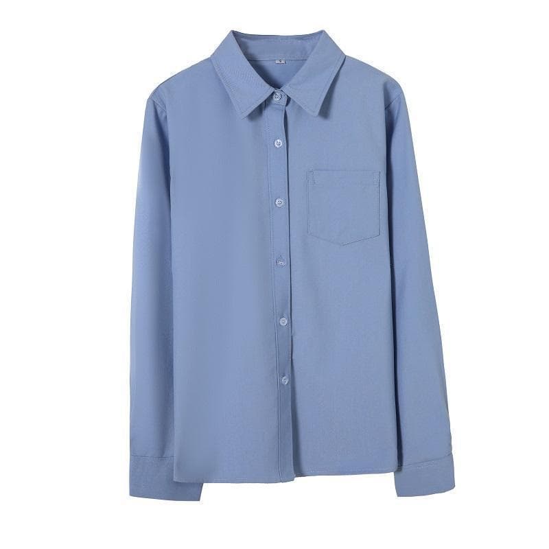 Blue shirt, small design thin student pleated skirt for students, trend of season 3