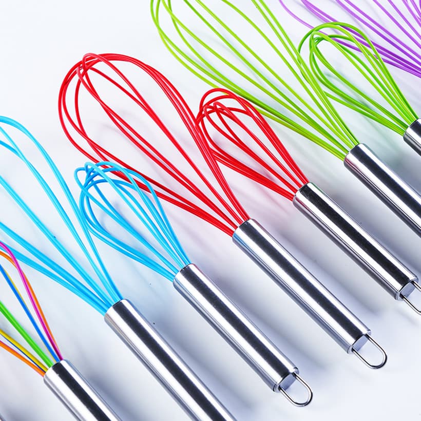 8 -inch 10 -inch 12 -inch silicone manual eggbeater stainless steel handle eggs stirrer manual home egg beat 4