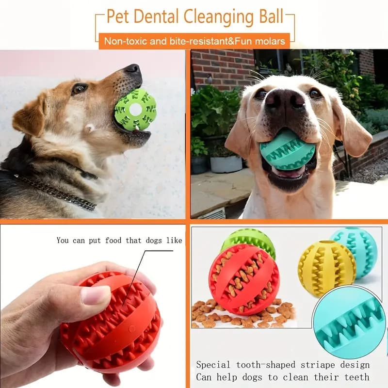 Pet Interactive Treat Dispensing Chew Ball - Durable Toy for Dogs 4