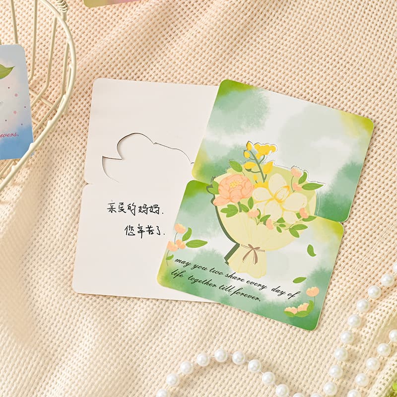 Three dimensional postcard, cards, bouquet, hand painting, Birthday gift 4