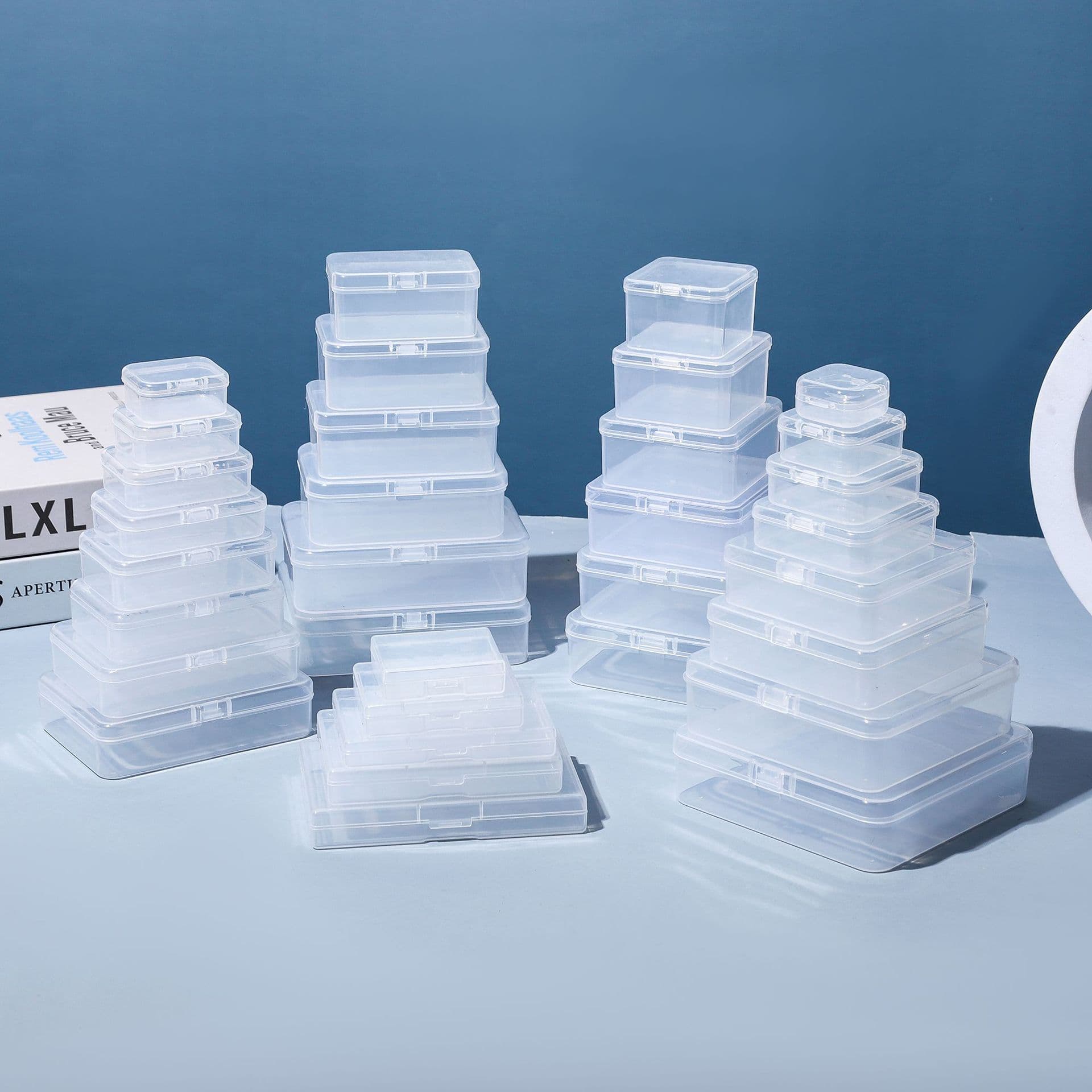 Square transparent plastic earplugs, accessory, storage box with accessories with beads 3