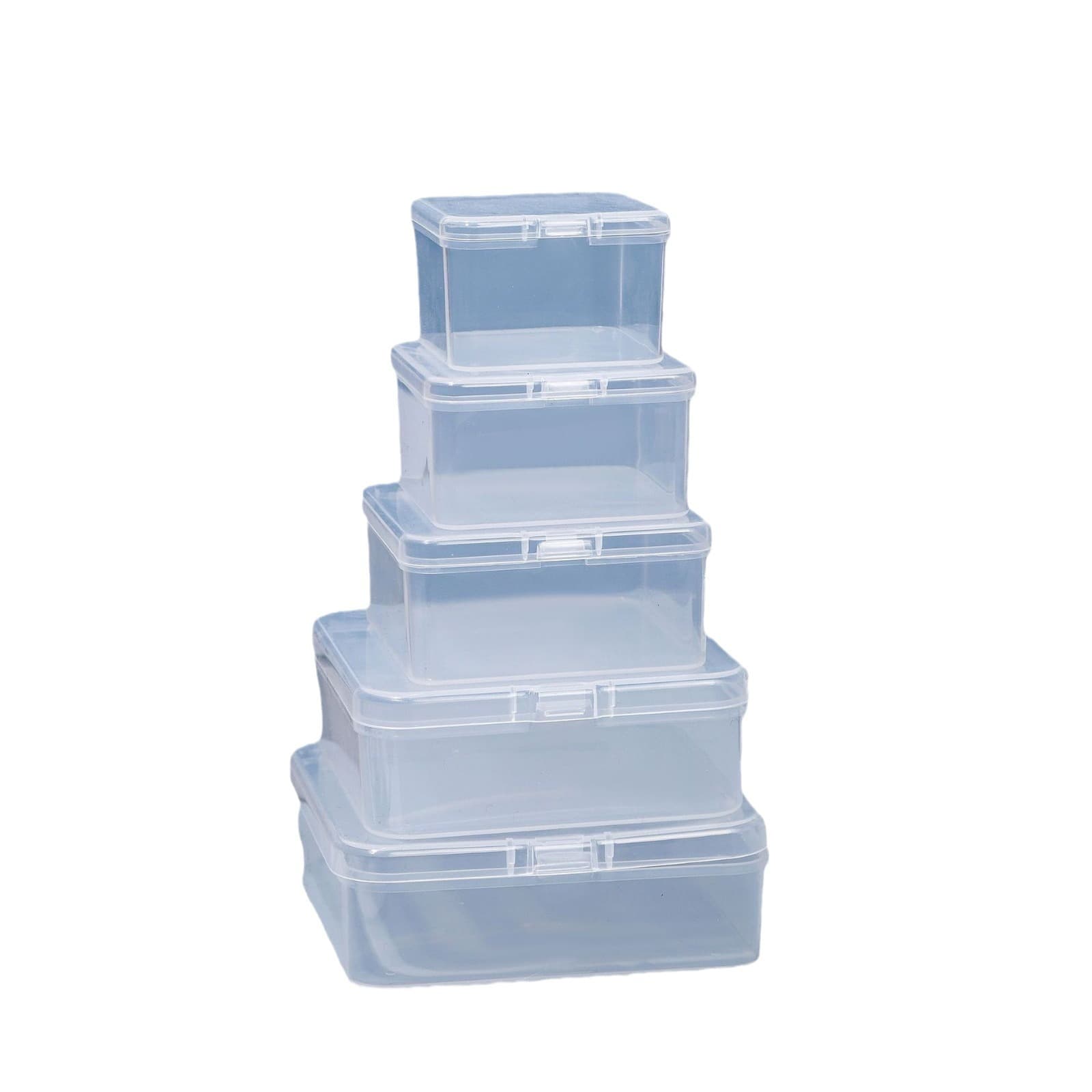 Square transparent plastic earplugs, accessory, storage box with accessories with beads 5