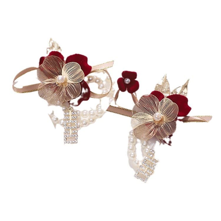 Wrist flower for bride, bridesmaid dress, hair band, for bridesmaid, high-quality style 5