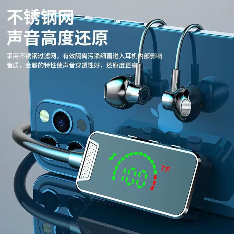 The new hanging neck Bluetooth headset sports K song super long standby large number revealed card cross -border e -commerce explosion 2