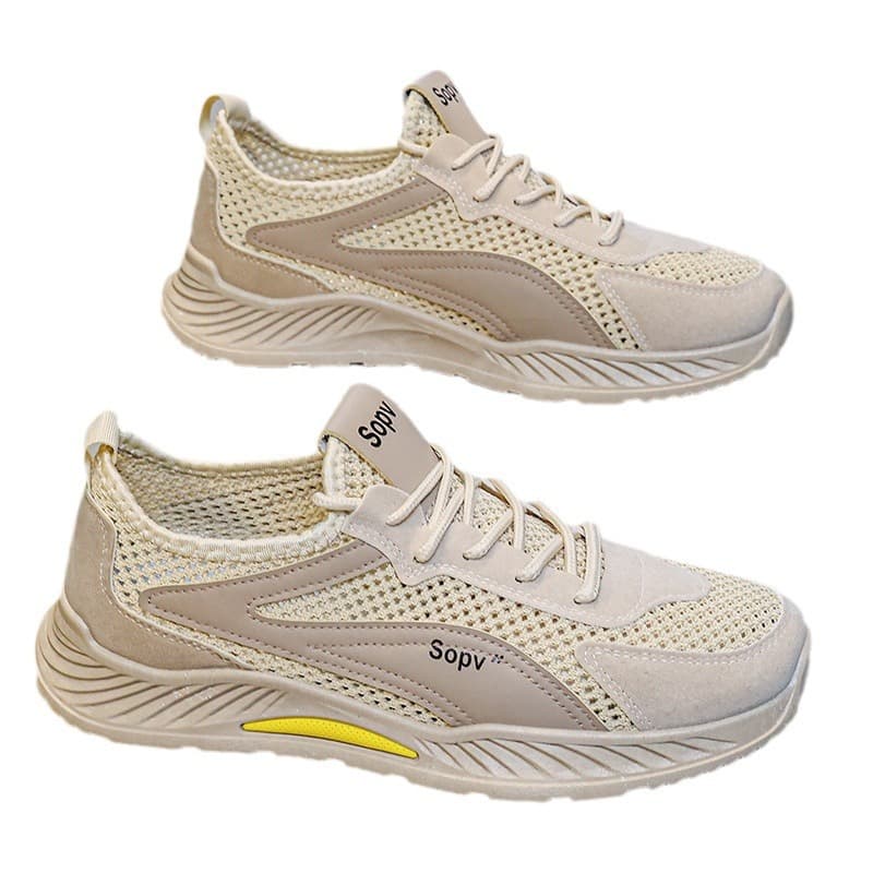 Men's winter breathable mesh thin hollow mesh shoes running leisure sports men's work and labor insurance trendy shoes 5