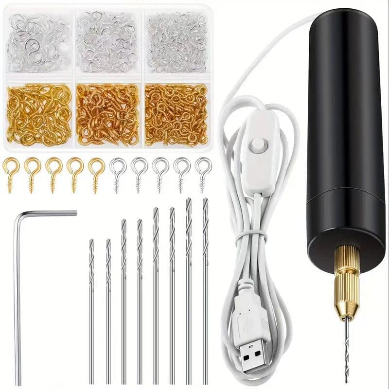 Cross -border neutral packaging DIY small electric drill USB electric drilling machine acrylic wood punching diamond with sheep horn 5