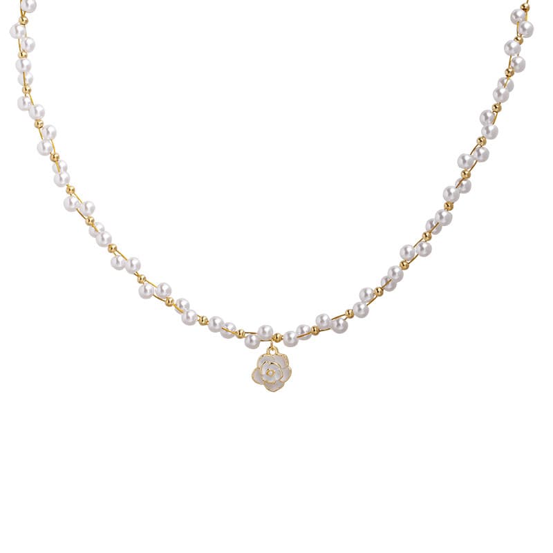 Brand necklace from pearl, universal chain for key bag , sophisticated accessory, high-quality style, light luxury style 5
