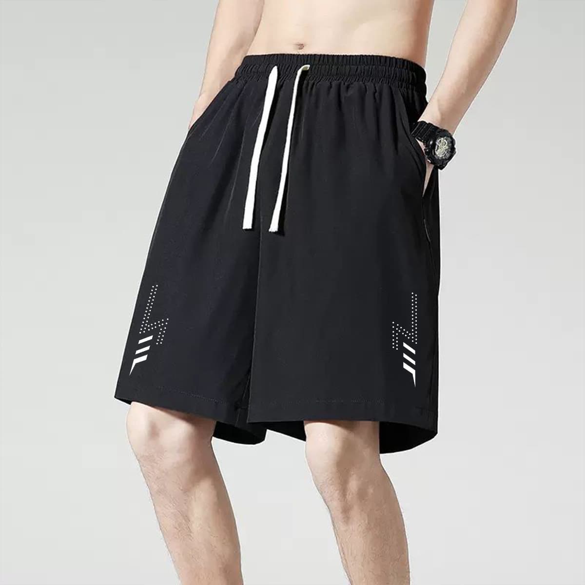 Men's silk quick dry summer thin sports shorts, trousers for leisure, “Frozen”, for running