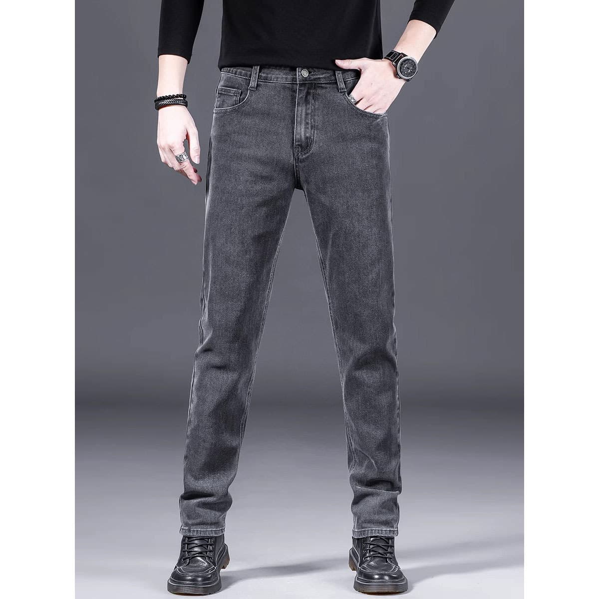 Elite fashionable trend spring summer jeans, trousers, 2024 years, loose straight fit 2