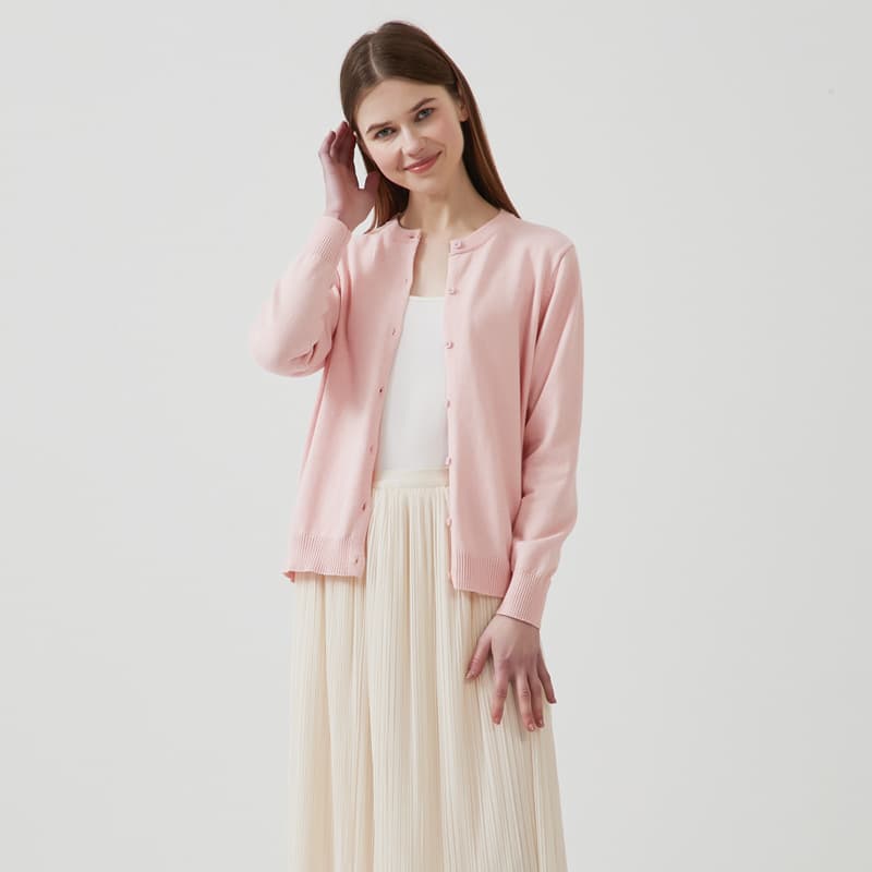 Cardigan, knitted cotton sweater, thin jacket with a round collar 5