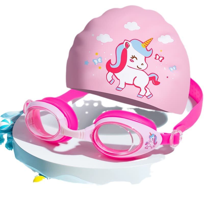 Children's waterproof professional swimming goggles anti-fog for boys, swimming cap, set, equipment, diving 5