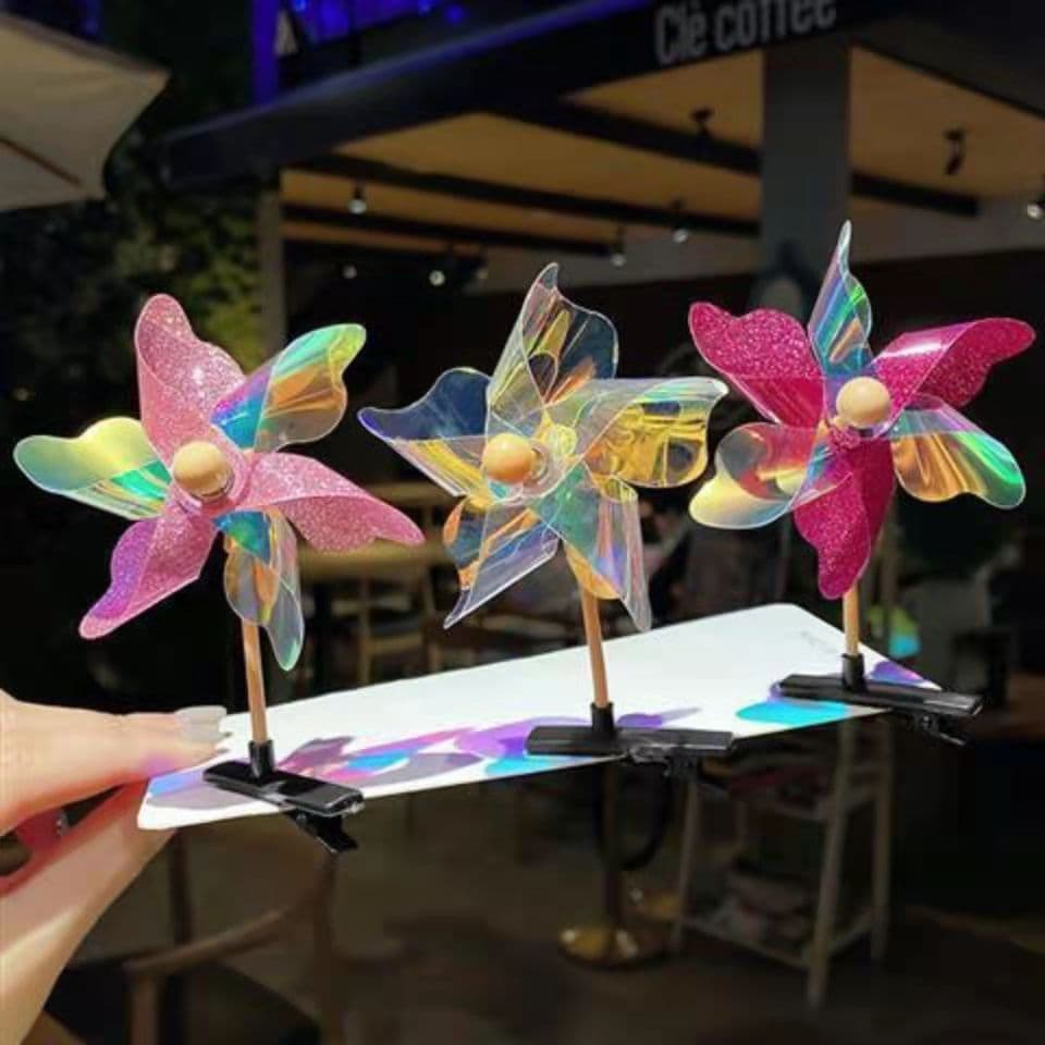 Creative rotating windmill toy, children's cute hairgrip, hair accessory, Birthday gift 3