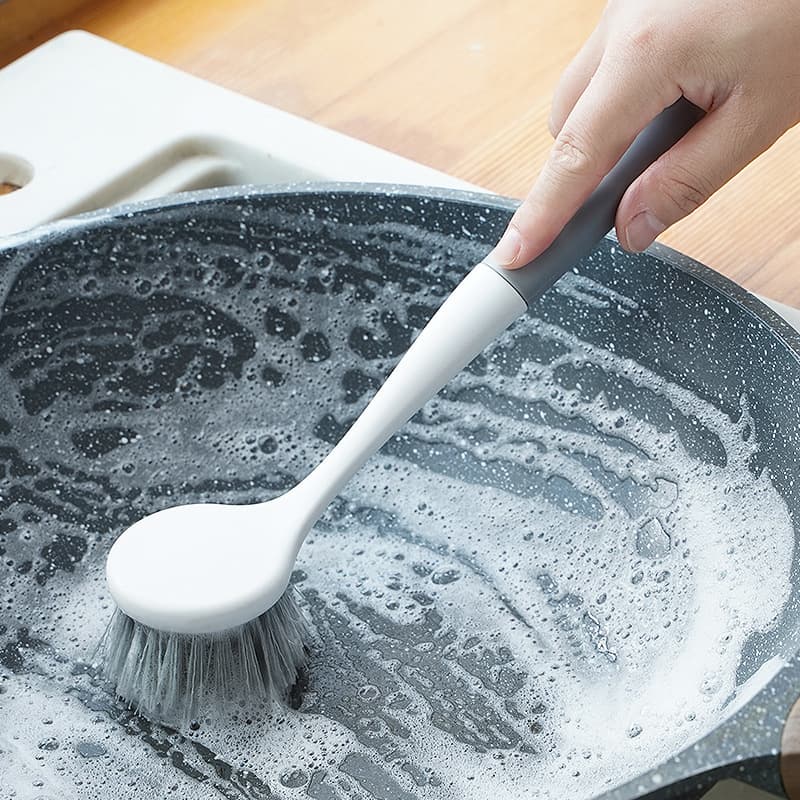 Long-handled pot washing brush household large non-injury pot brushing tool kitchen non-stick pot decontamination cleaning brush manufacturer 4