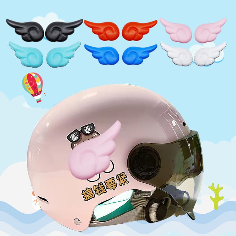 Electric car, decorations, angel wings, helmet with accessories 2