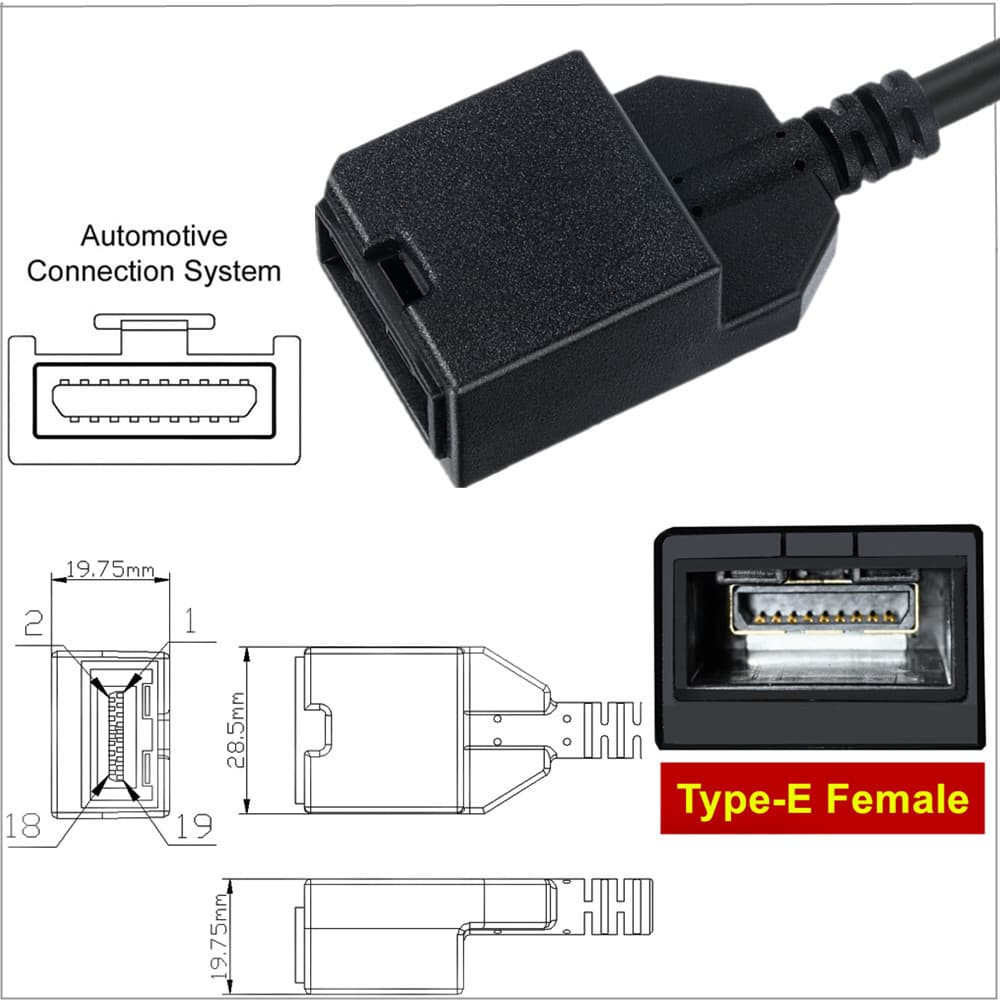 HDMI TYPE E father -in -law extended audio and video transmission used in automotive entertainment systems 3