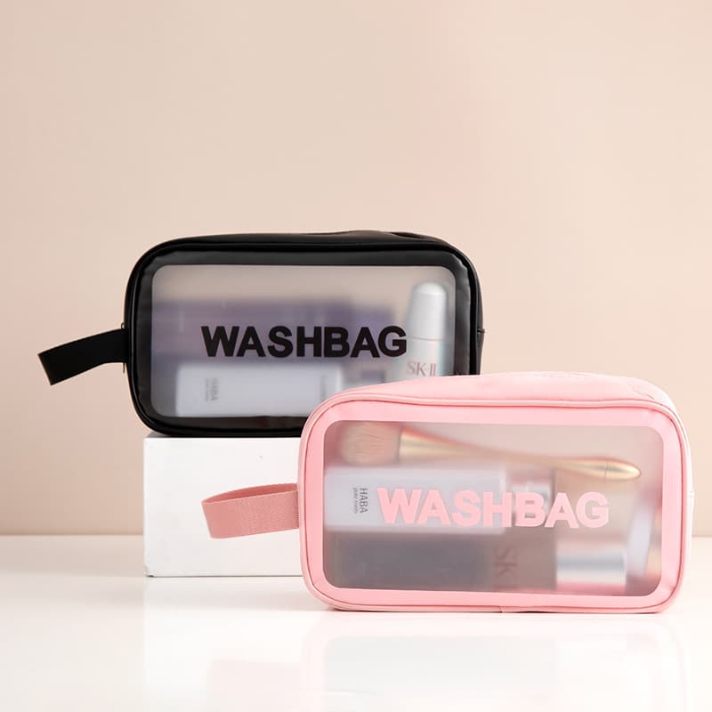 Polyurethane waterproof handheld capacious cosmetic bag, matte travel bag, storage bag for swimming, increased thickness 3