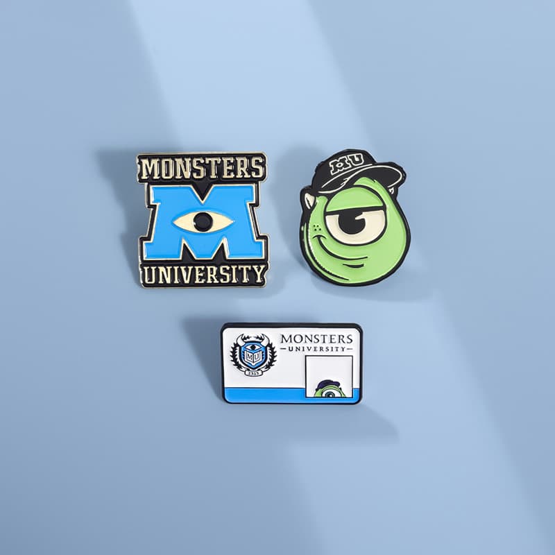 Design cartoon high-end brooch, cards with letters, English letters, for identity card, clips included