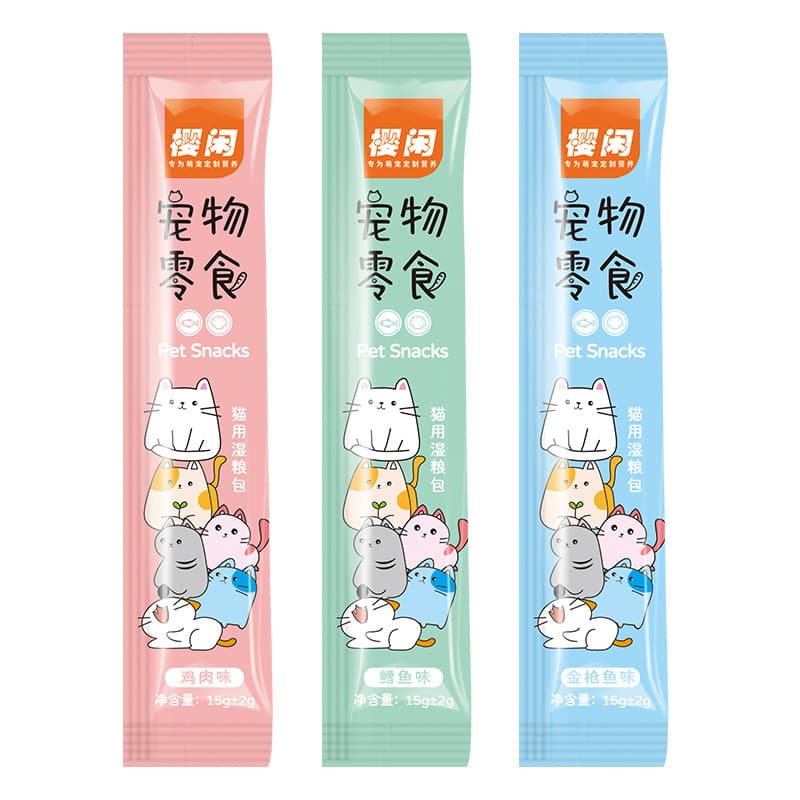 Cat snacks cat strips whole box wholesale cat food pregnant cat nutrition canned cat food wet bag 5