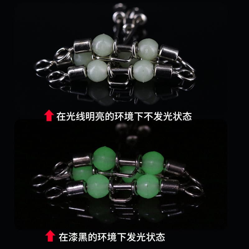 T-shape Cross-line Rolling Swivel Pearl Beads Fishing tackle 4